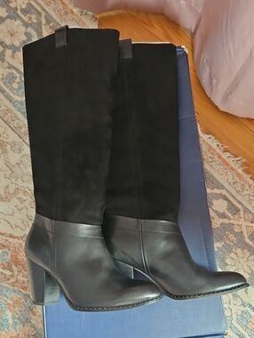 Splendid Black Tall Heeled Boots Size 8